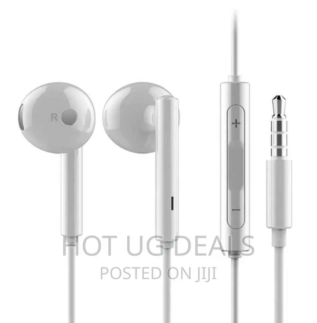 Wired Earphone Headset With Volume Control- White