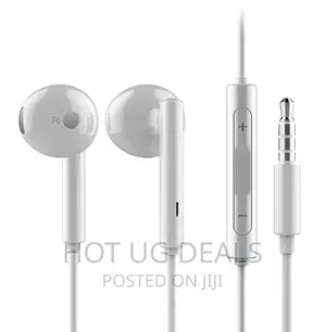 Wired Earphone Headset With Volume Control- White