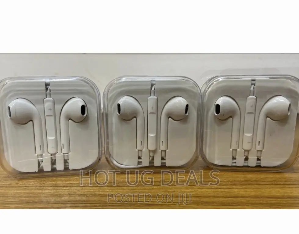 Wired Earphone Headset With Volume Control- White