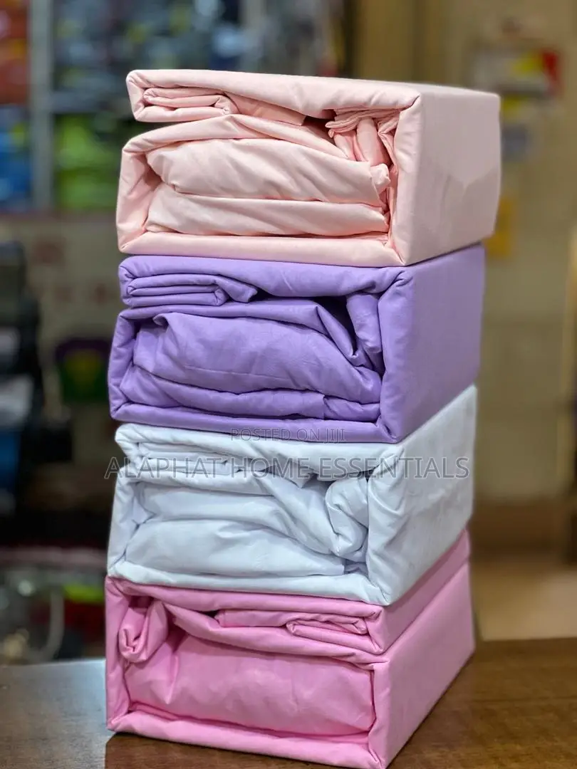 . 6*6 Cotton Fitted Bedsheets (4pc)