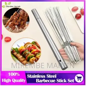 Slider, Stainless Steel Flat BBQ Skewers Shish Kabob
