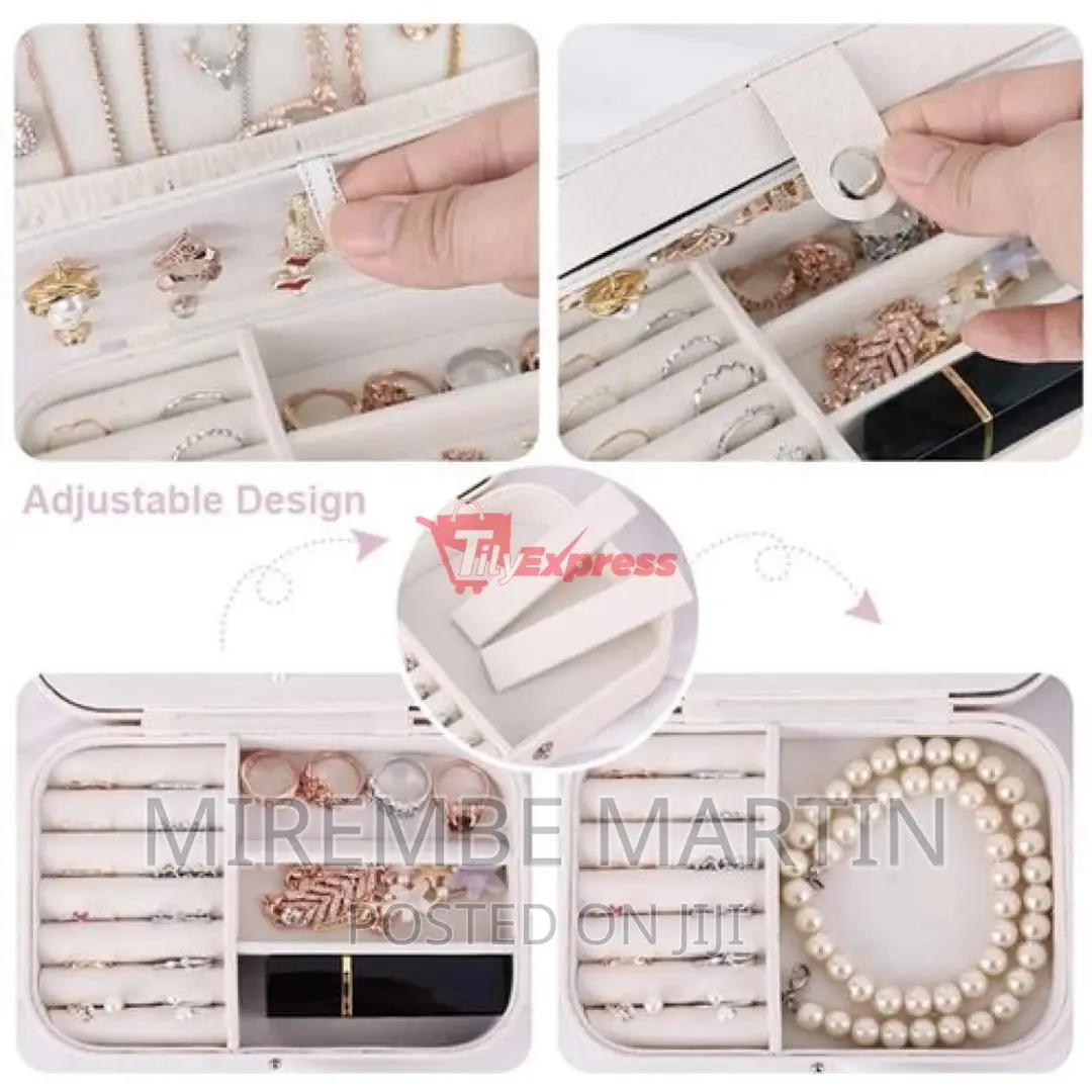 Double Layer Soft Travel Jewelry Box Organizer