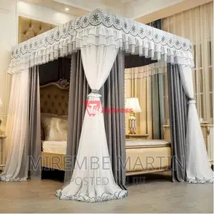 All Grey 4 Stand Curtain Mosquito Net