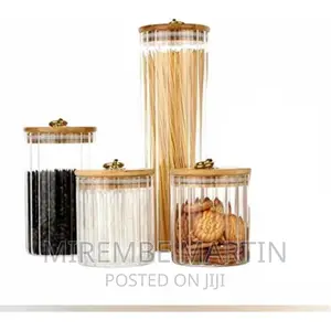 4PC Airtight Storage Pantry Food Glass Jars