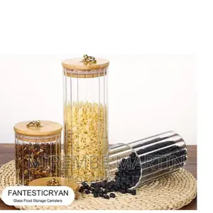 4PC Airtight Storage Pantry Food Glass Jars