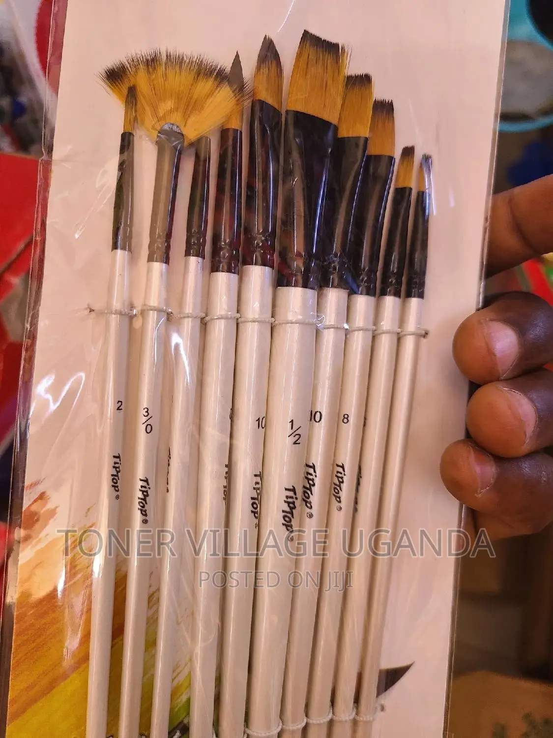 Tip Top Artist Brush 10pcs (Round+Flat+Fan)
