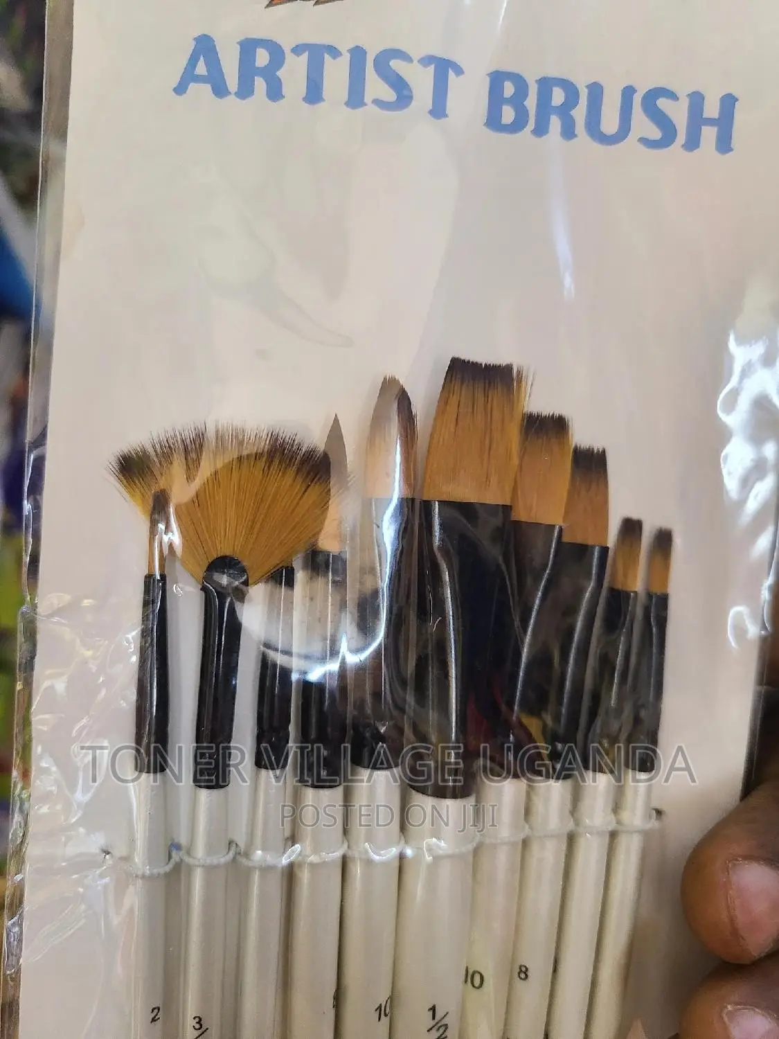 Tip Top Artist Brush 10pcs (Round+Flat+Fan)