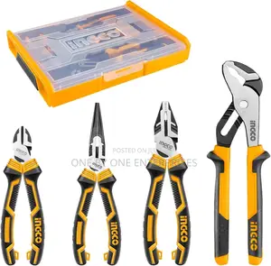 INGCO 4 PCS High Leverage Pliers Set, 8" Long Nose Pliers