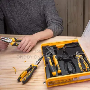 INGCO 4 PCS High Leverage Pliers Set, 8" Long Nose Pliers