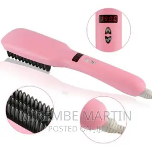 Ionic Hair Straightener Brush Comb 2 in 1 PTC Heating –