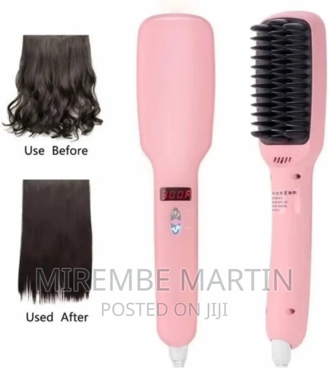 Ionic Hair Straightener Brush Comb 2 in 1 PTC Heating –