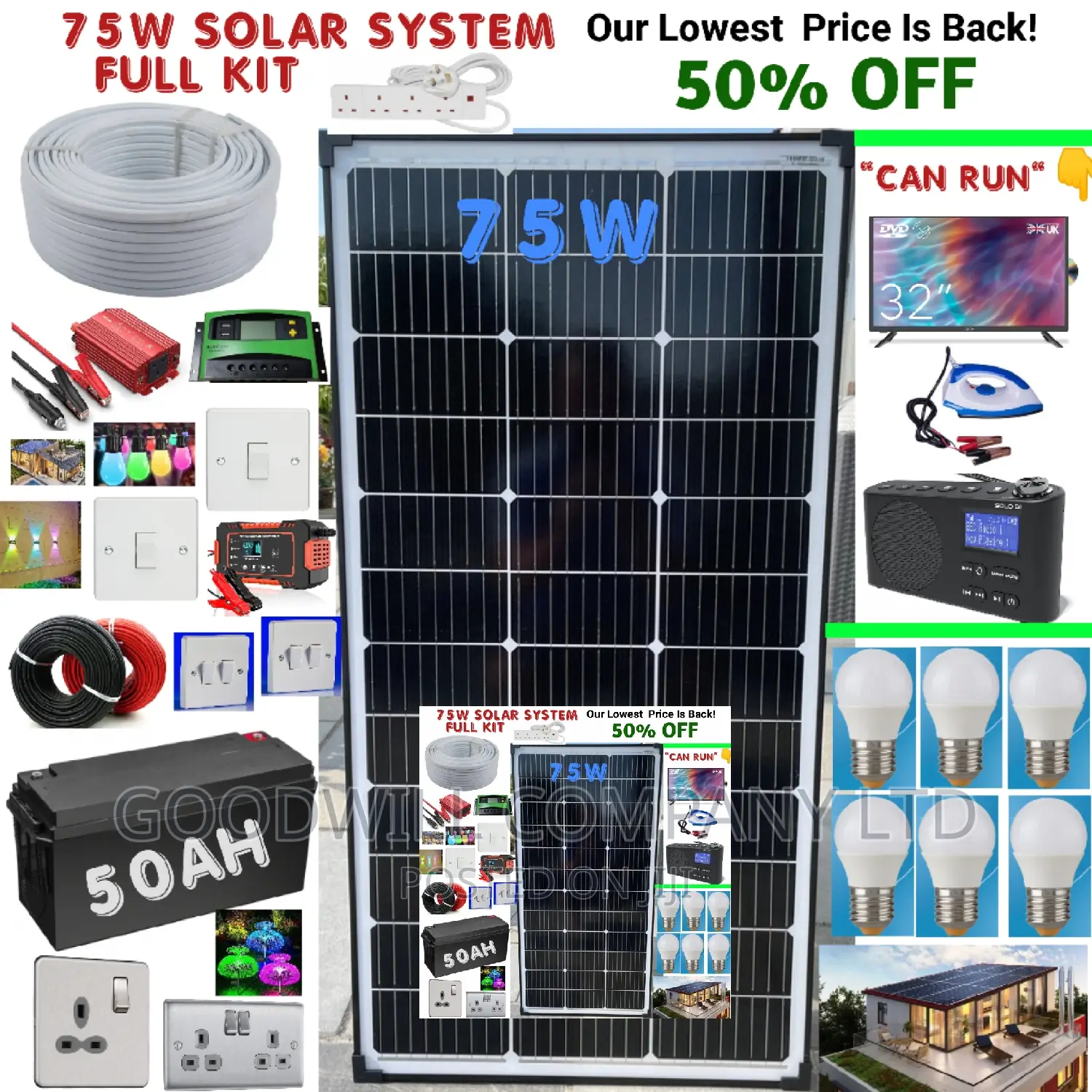 German Technology 75w Solar Kit