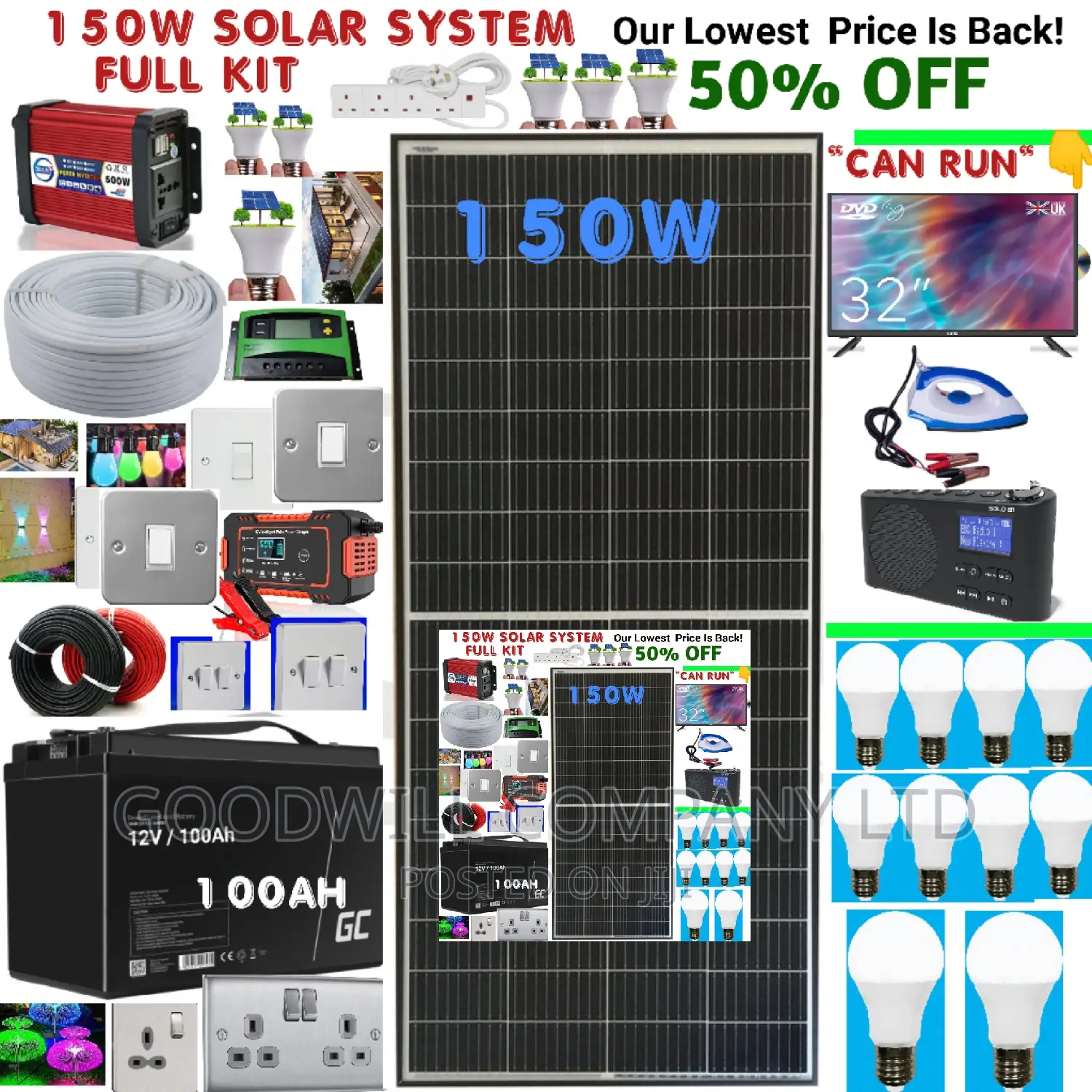 German Technology 150w Solar Kit