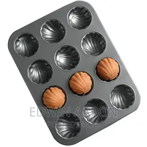 Non-Stick Shell Cake Mould With 12 Holes
