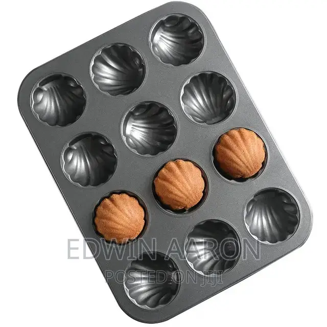 Non-Stick Shell Cake Mould With 12 Holes