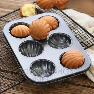 Non-Stick Shell Cake Mould With 6 Holes