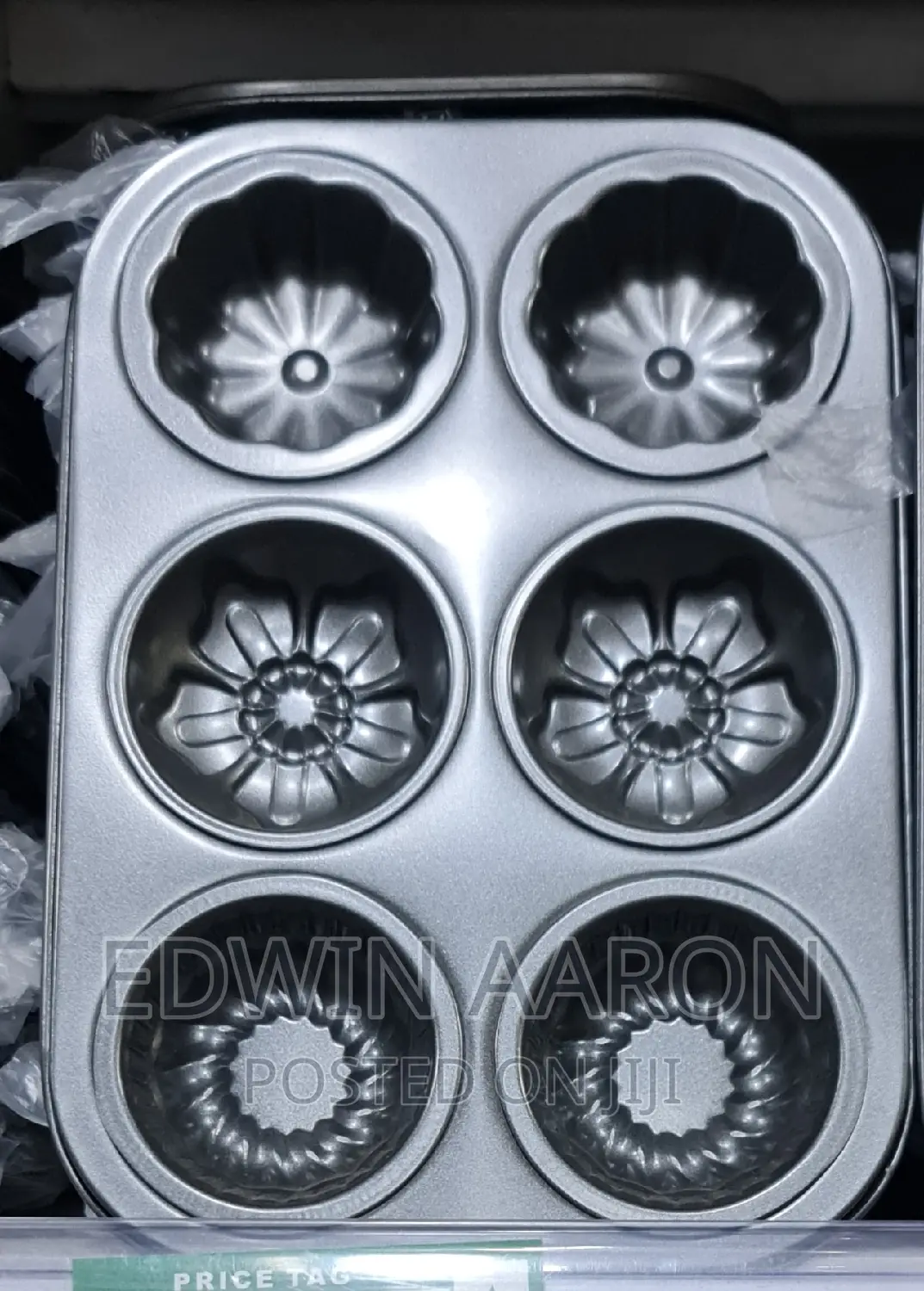 Flower Non-Stick 6 Hole Cup Cake Baking Tray
