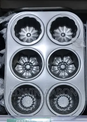 Flower Non-Stick 6 Hole Cup Cake Baking Tray