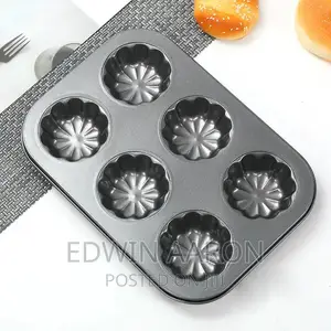 Round Non-Stick Cup Cake Mould Tray 6 Grid