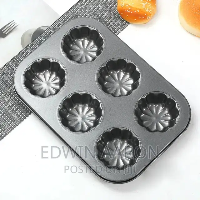Round Non-Stick Cup Cake Mould Tray 6 Grid