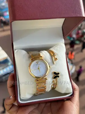 VERSACE Ave White Dial Gold Stainless Steel Watch for Women