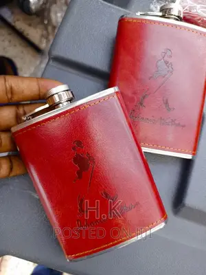 8oz(230mls) Stainless Steel Hip Flask Leather Wrapped