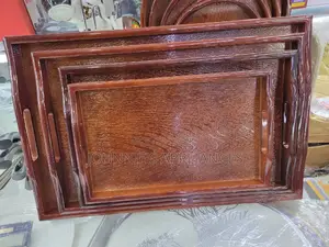 Square Coffee Brown Bambo Trays 4pics Aset