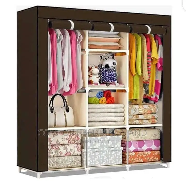 Three Column Metallic Closet Brown