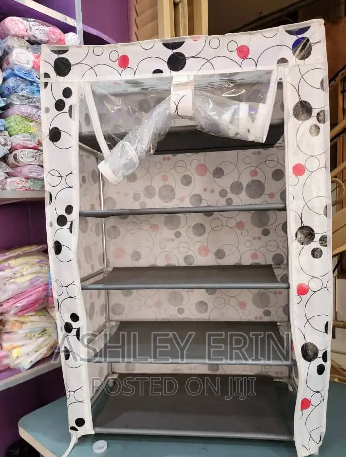 5 Layer Single Door Portable Shoe Rack With Cover