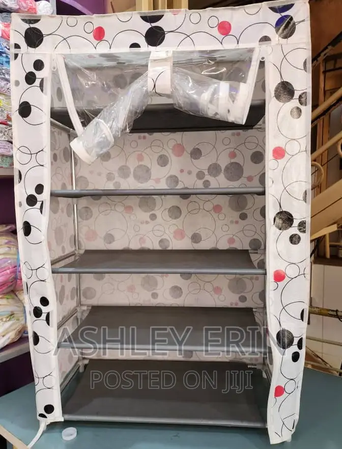 5 Layer Single Door Portable Shoe Rack With Cover