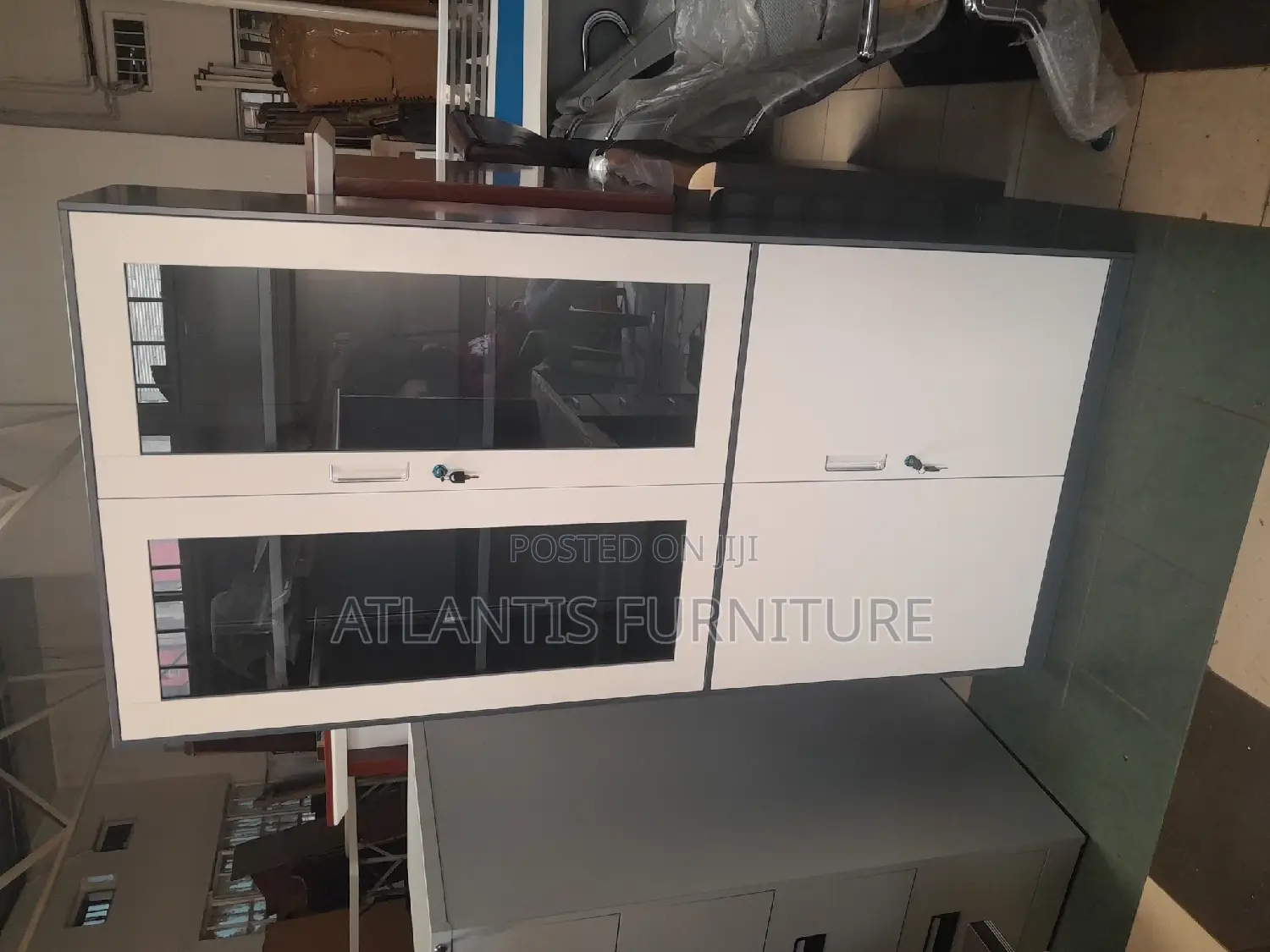 Silver and Black Cabinet