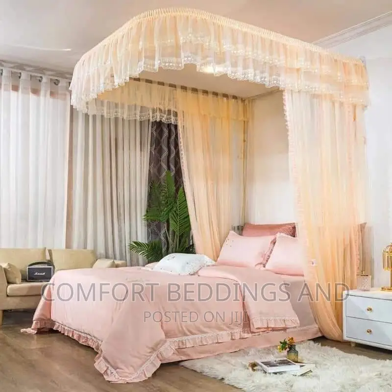 Luxury Wall Mount Mosquito Net Peach