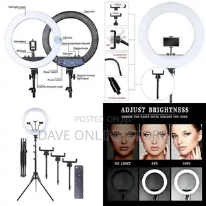 14 Inch Ring Light With 3 Phone Holders ,Tripod Remote