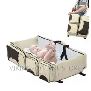 3 in 1 Travel Baby Bed Bag – Cream Brown