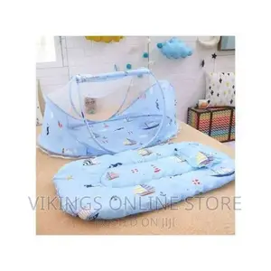 Foldable Baby Mosquito Net With Bed-Blue