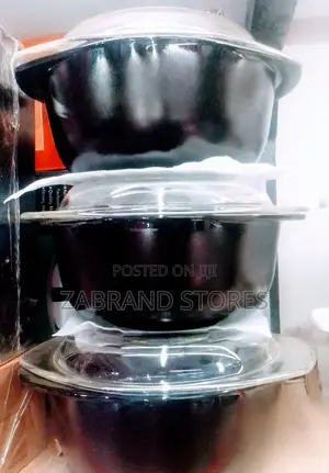 3pcs Black Ceramic Serving Dish