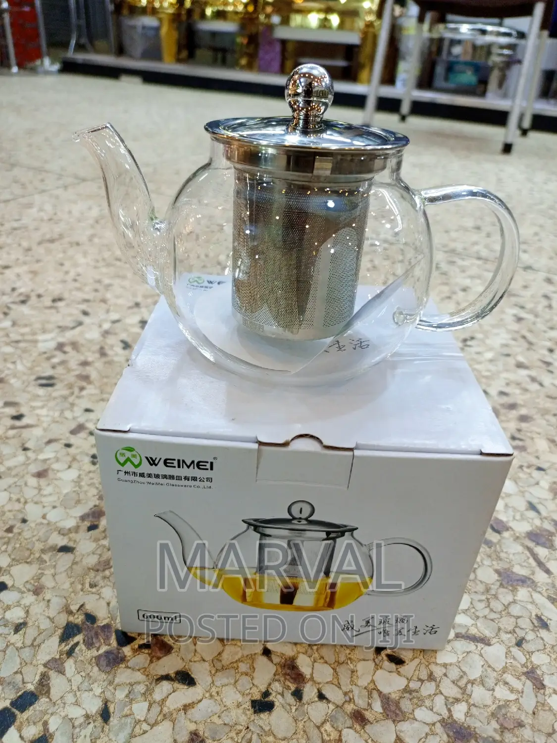 600mls Round Glass Tea Pot