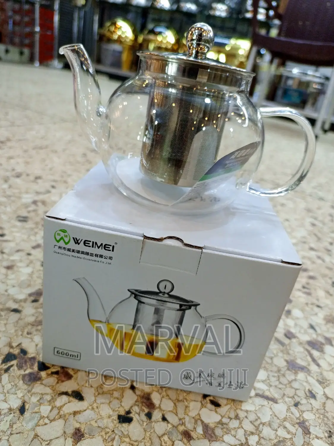 600mls Round Glass Tea Pot