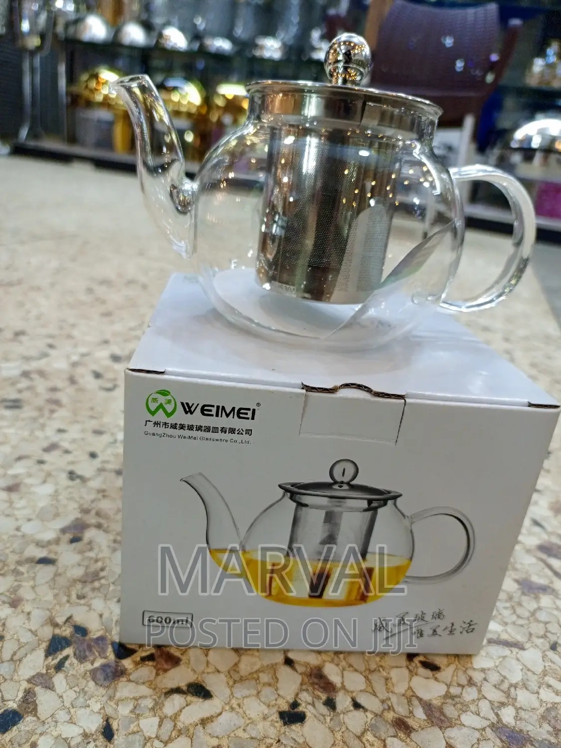 600mls Round Glass Tea Pot