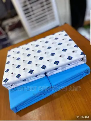 Six Peice Cotton Bedsheets 6*6 Blue