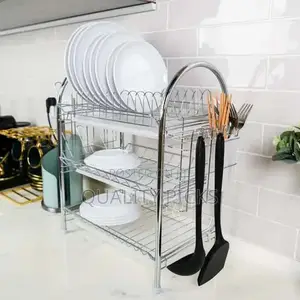 Stainless 3 Layer Dish Rack Organizer