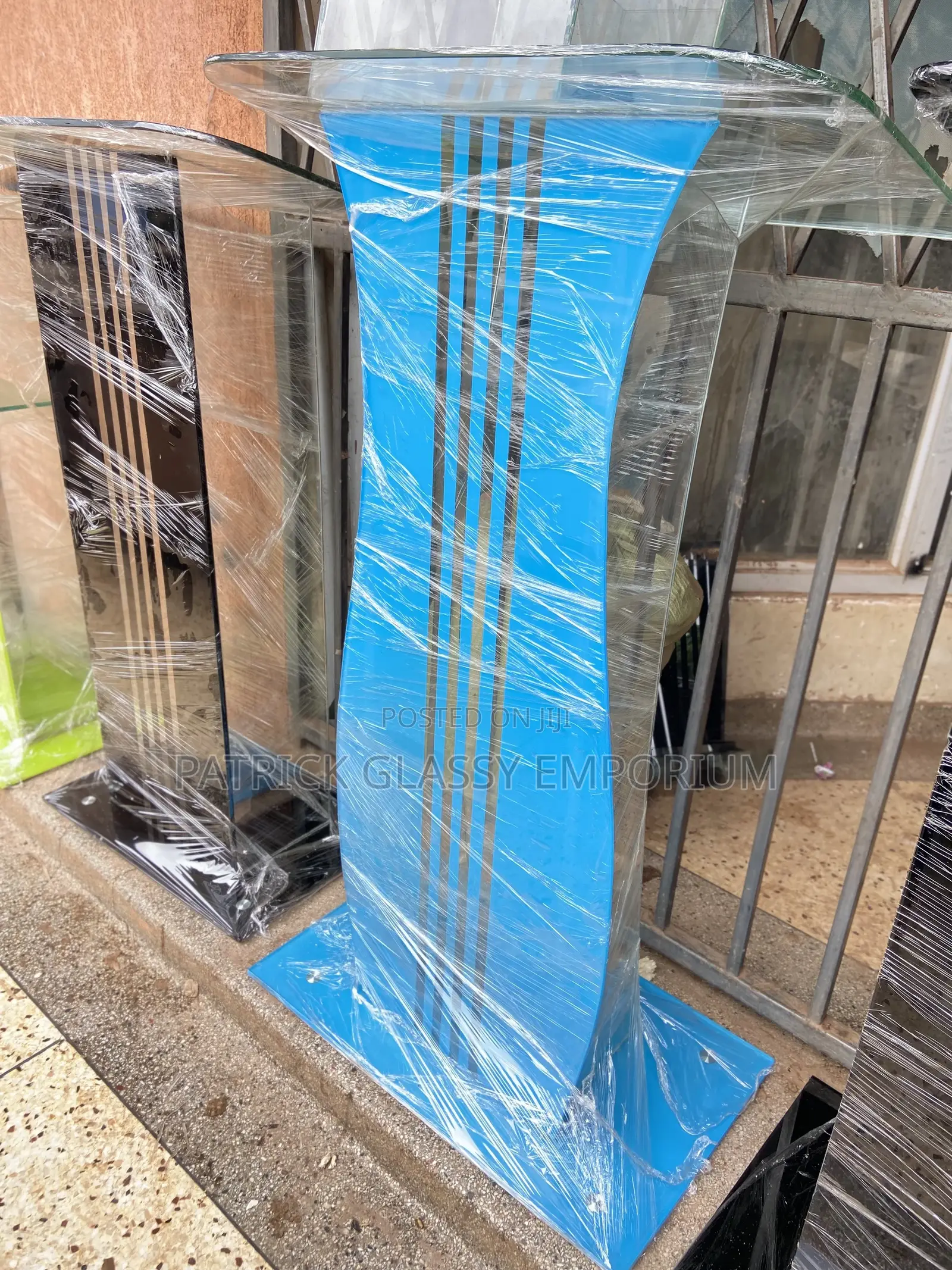 Blue Glass Podium