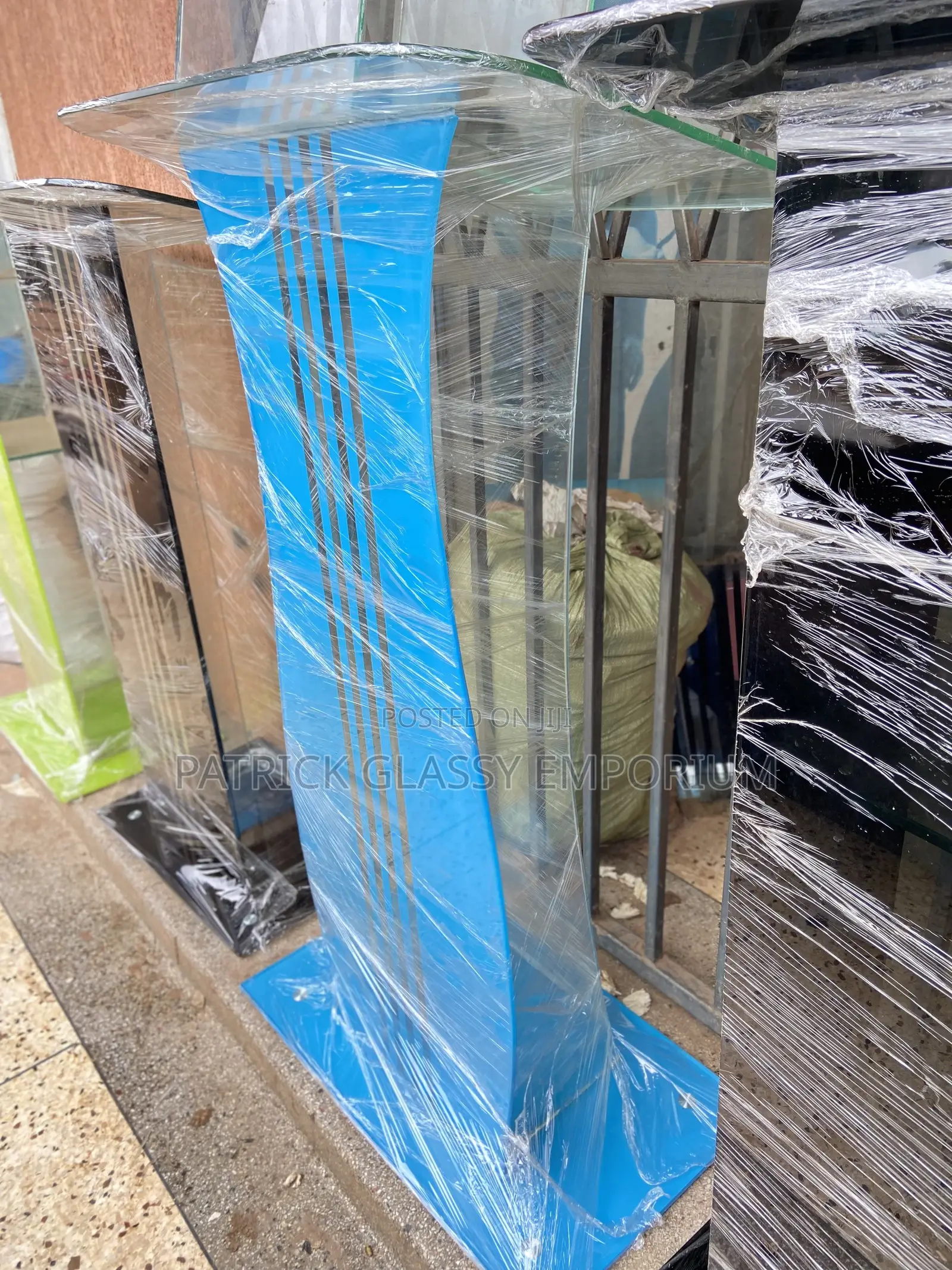 Blue Glass Podium