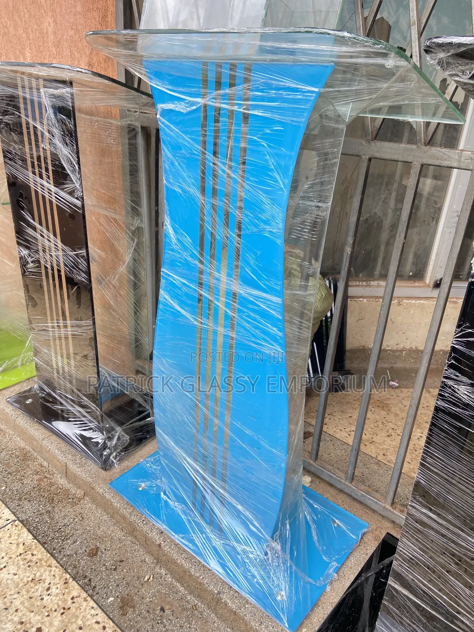 Blue Glass Podium