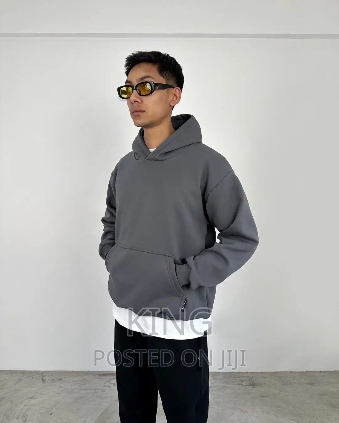 Hoodie Plain Grey