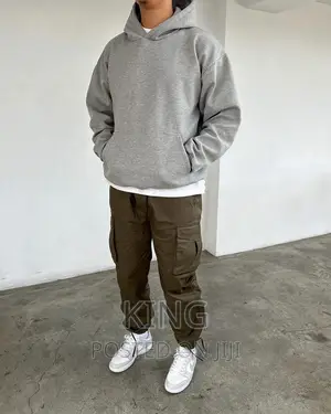 Unisex Hoodie Jumper. Light Grey