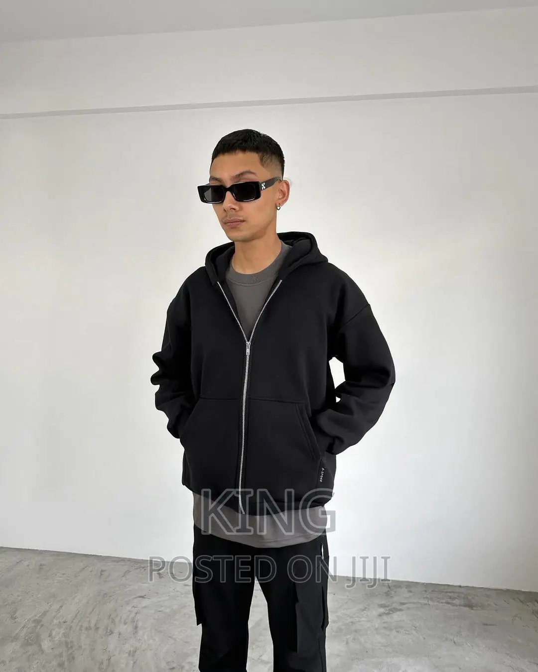 Hoodie Plain New Black Jumper