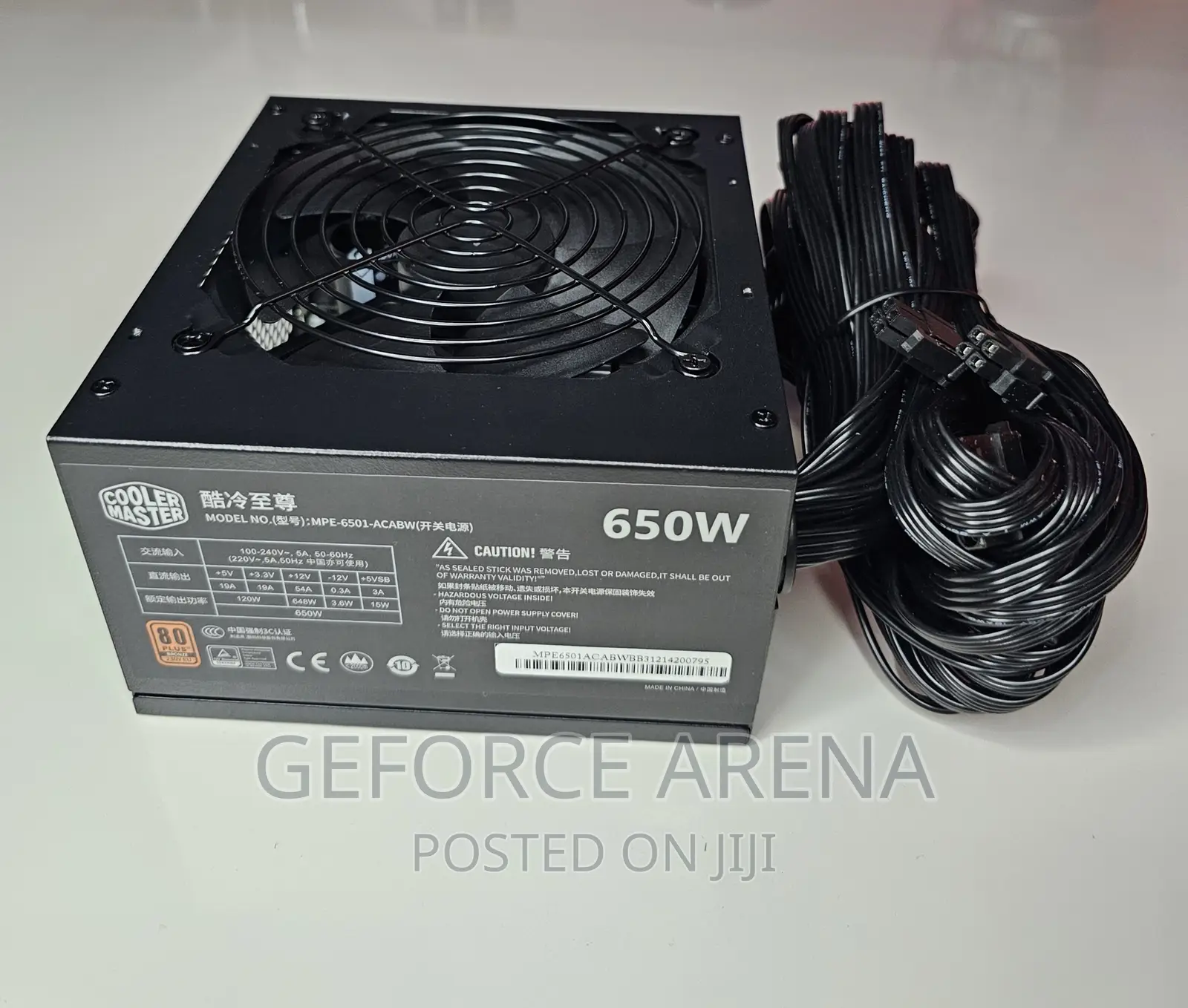Coolermaster 650watts Desktop Power Supply Unit - Brand New