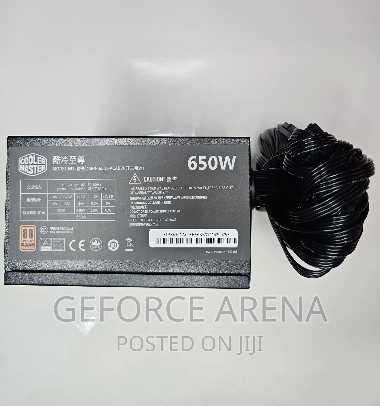Coolermaster 650watts Desktop Power Supply Unit - Brand New