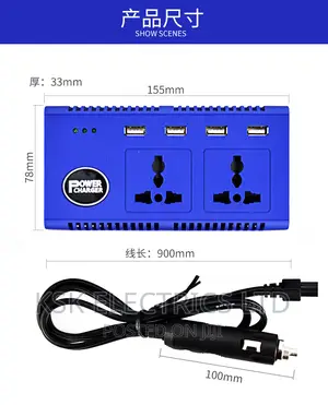 Dual USB 200w DC 12 to AC 220 Car Inverter Car Charger